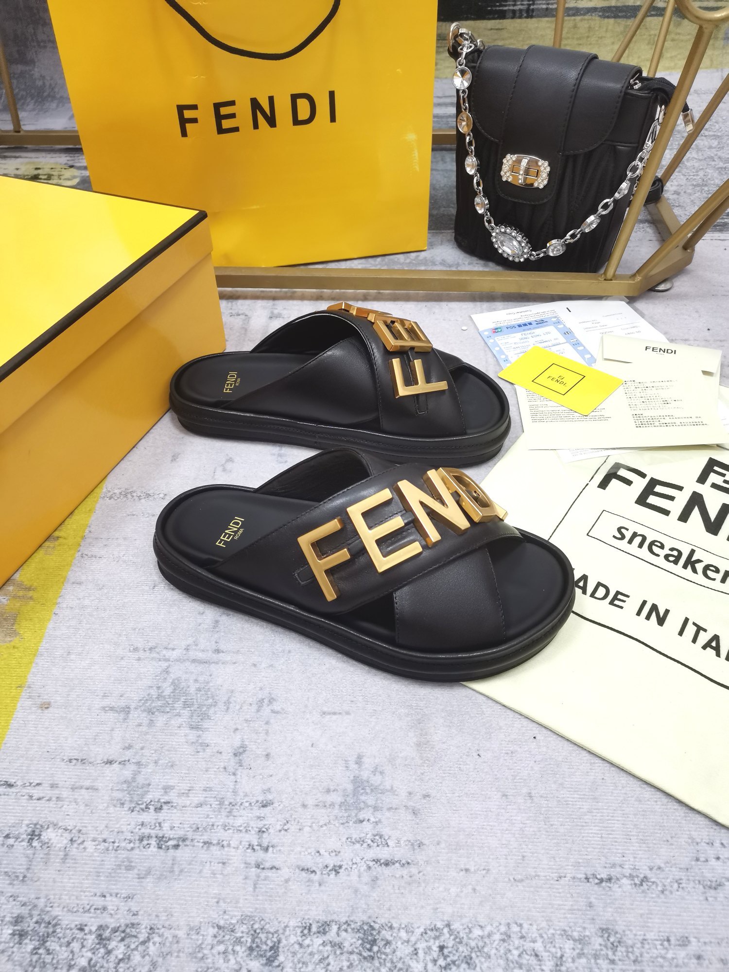 FENDI Cross slippers