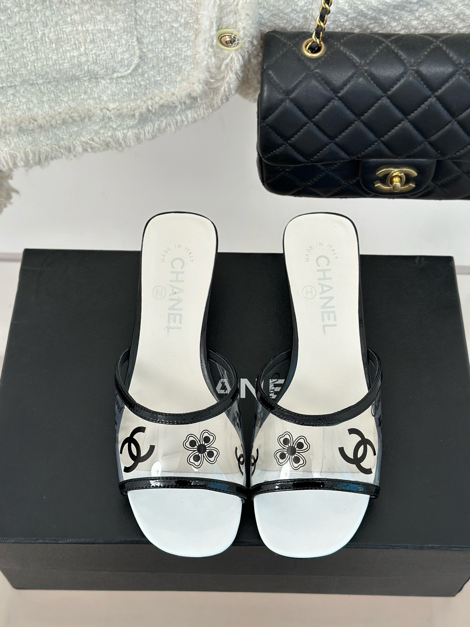 CHANEL chunky sheer sandals
