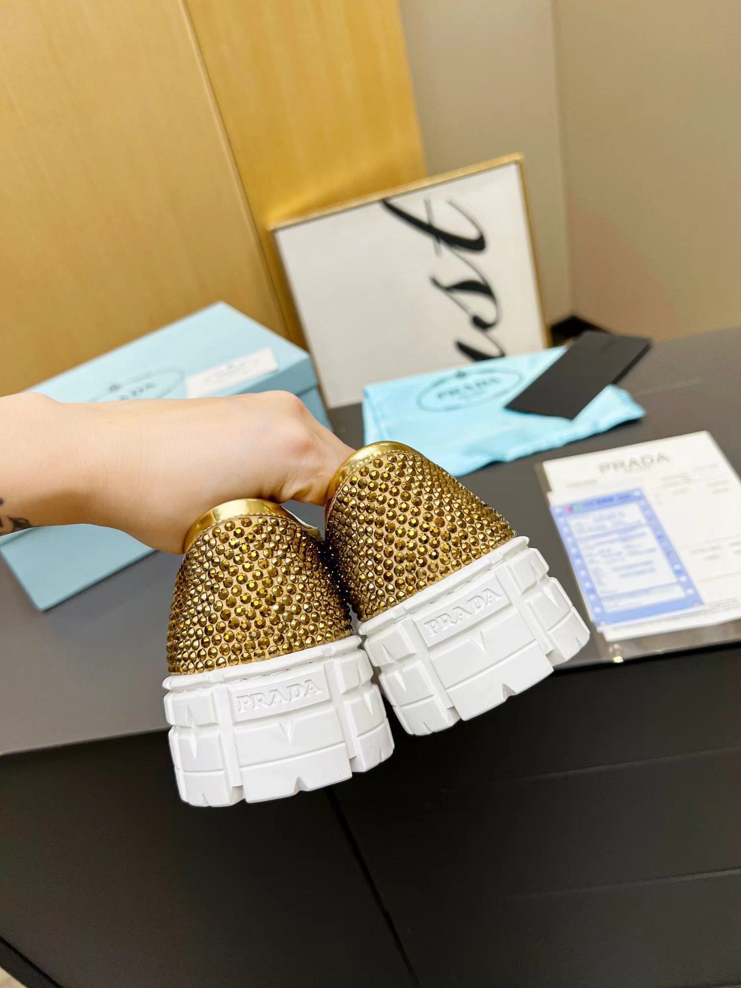 PRADA diamond casual shoes