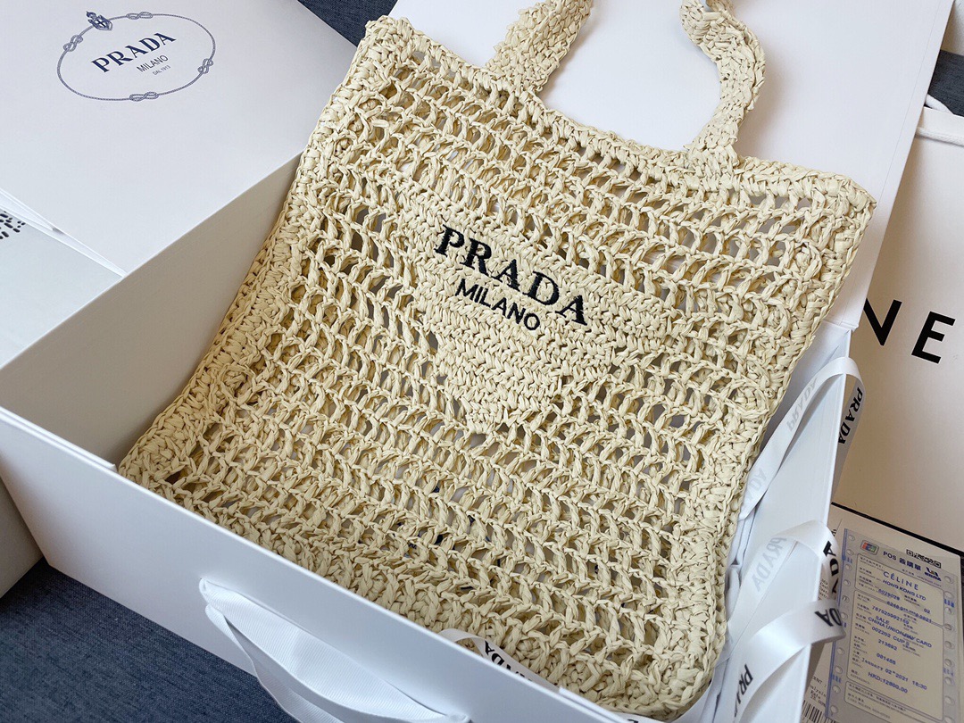 PRADA Crochet beach tote bags