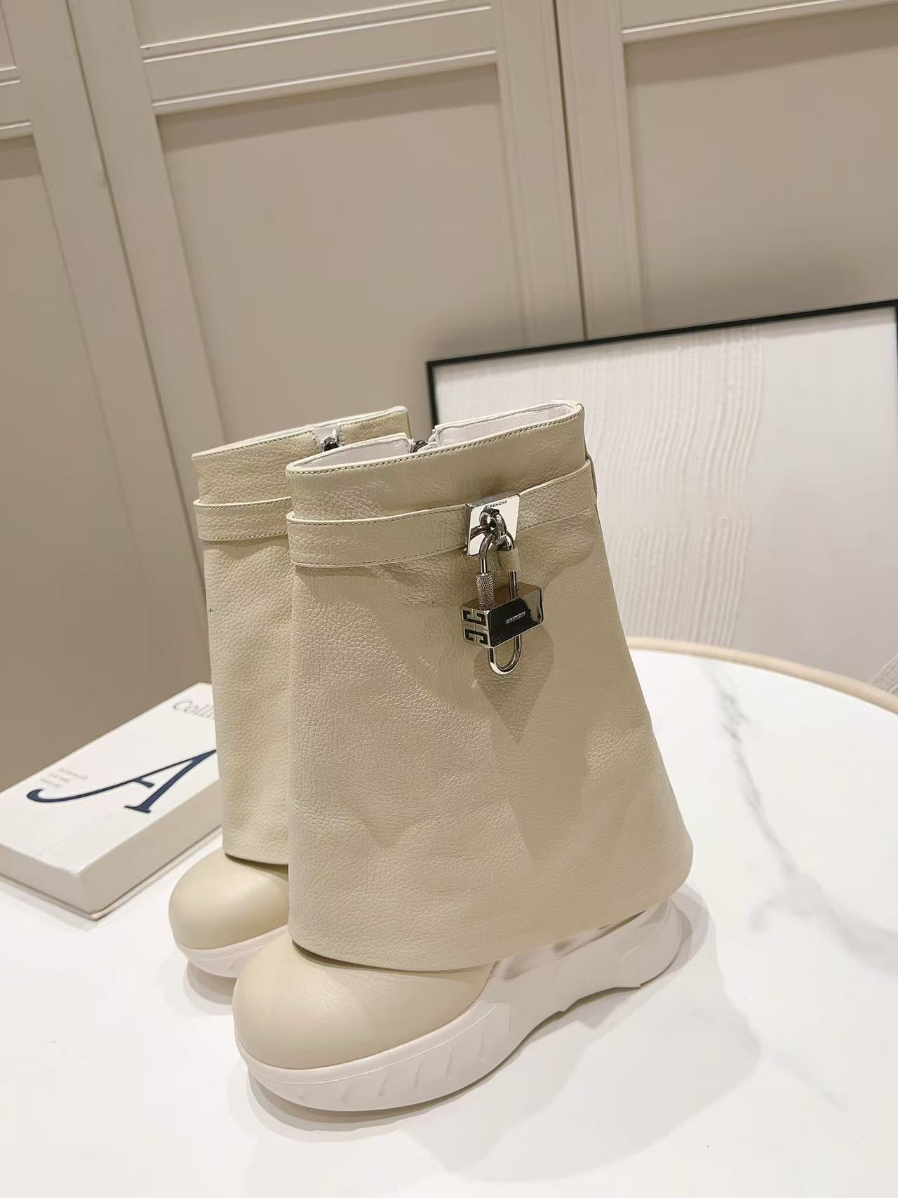 GIVENCHY Shark Lock Biker ankle boots