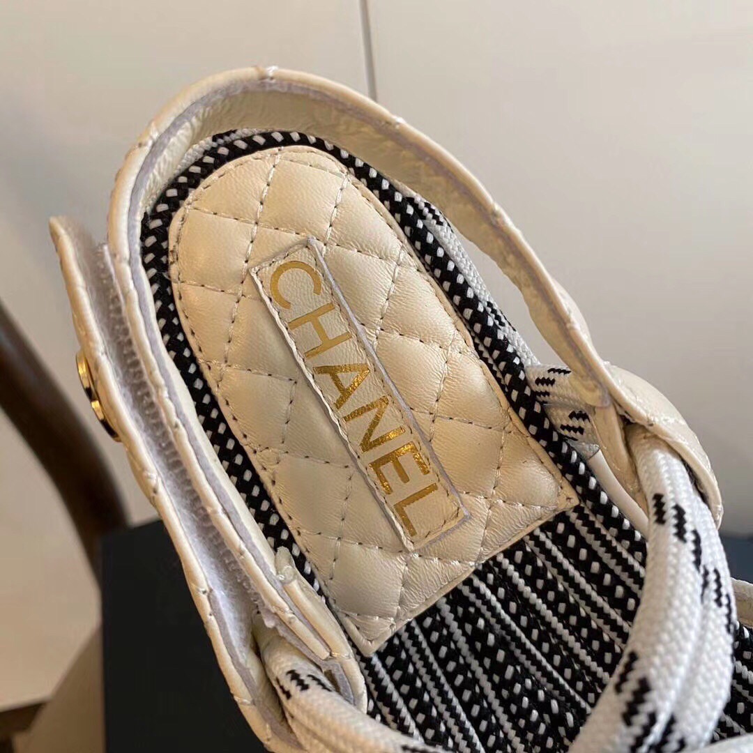 CHANEL woven sandals with twine