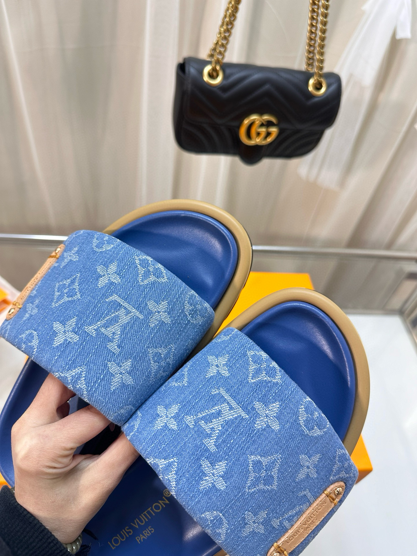 LV POOL PILLOW COMFORT Denim Slippers