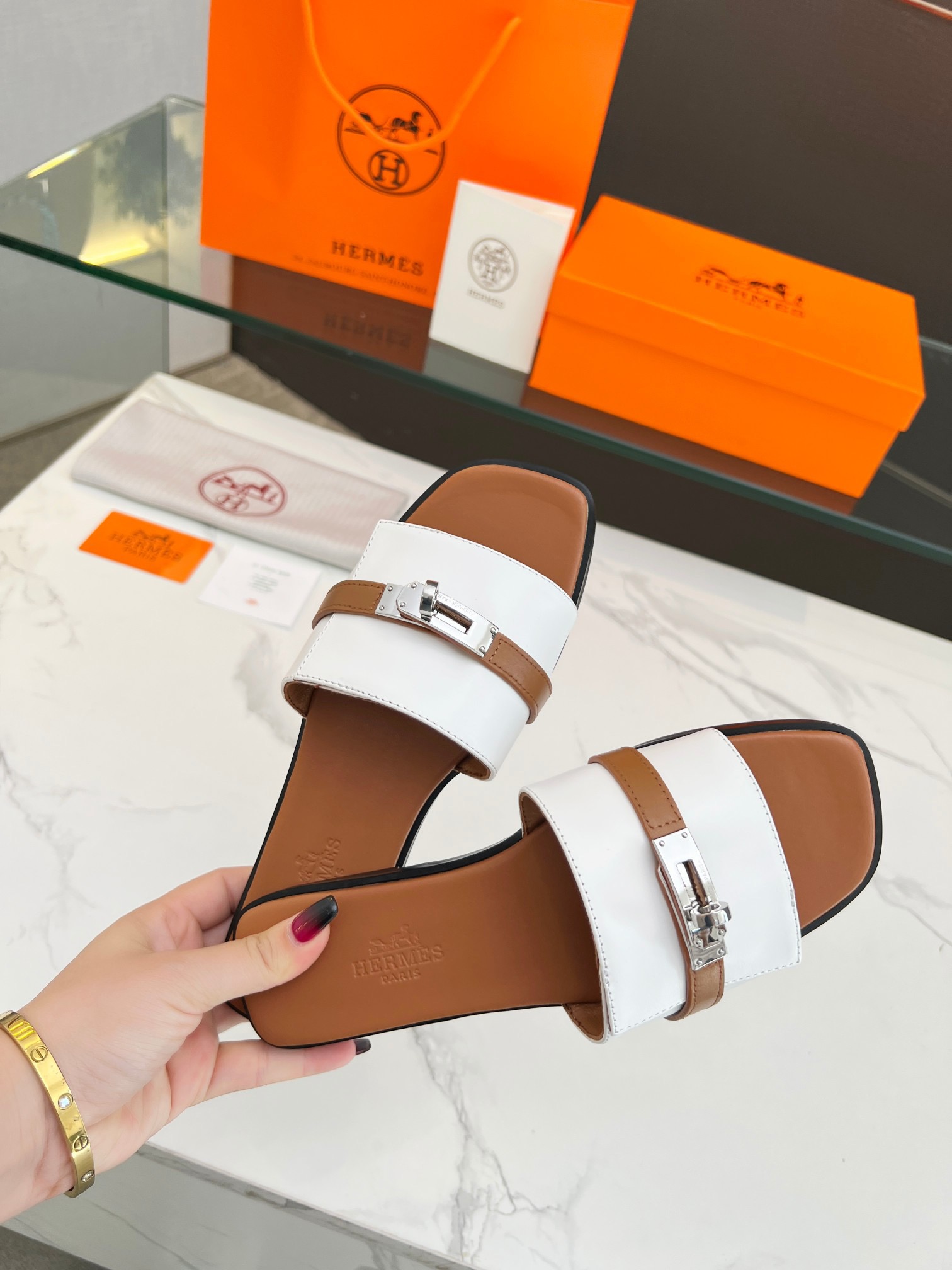 HERMES Kelly Slippers