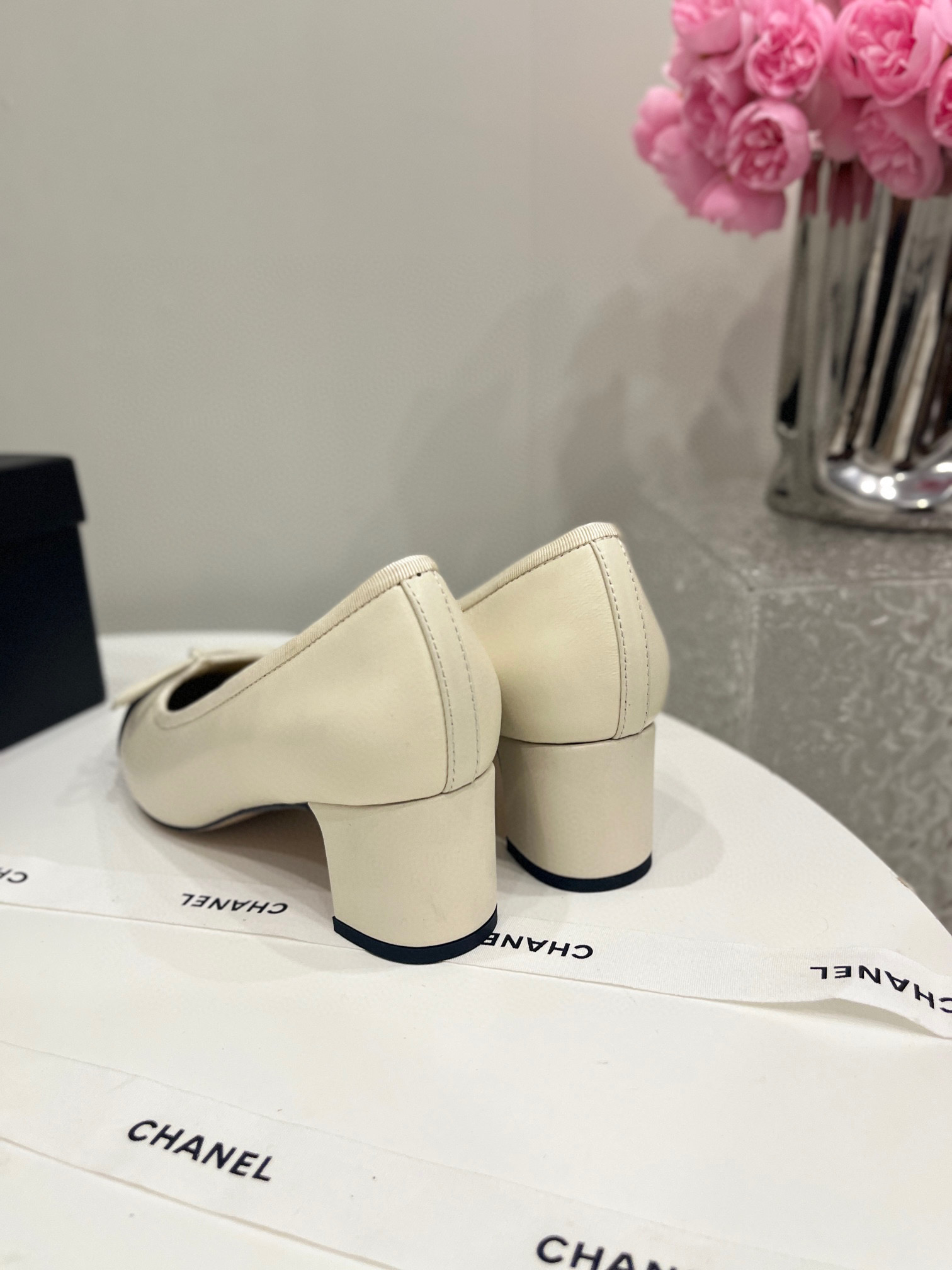 CHANEL Chunky heel ballet shoes