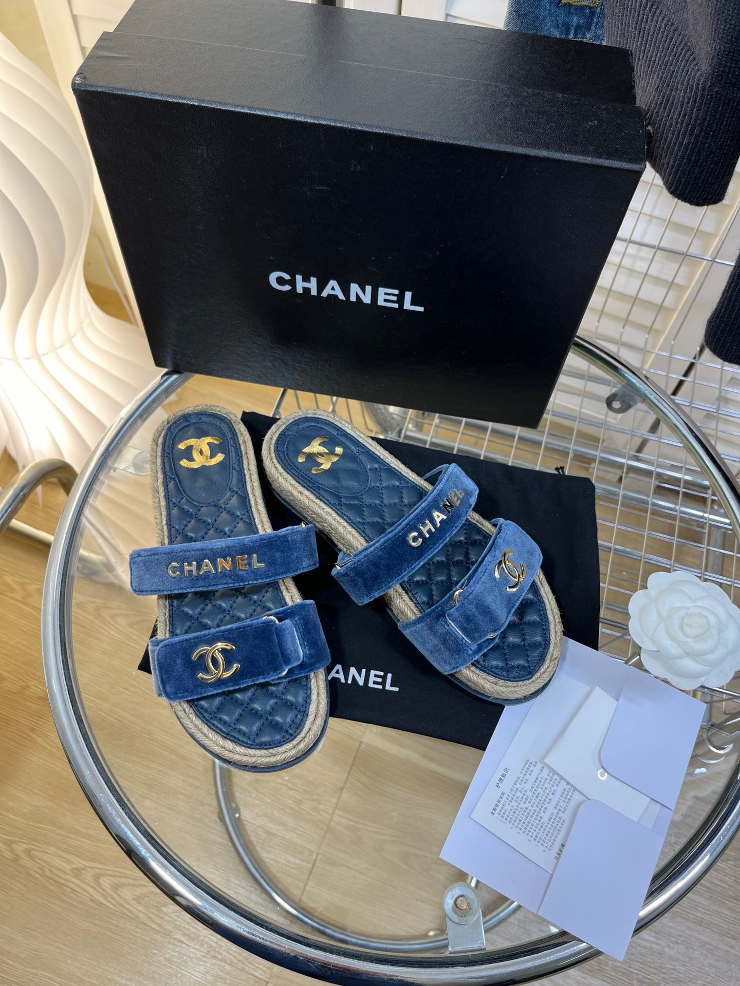 CHANEL Hemp rope platform sandals