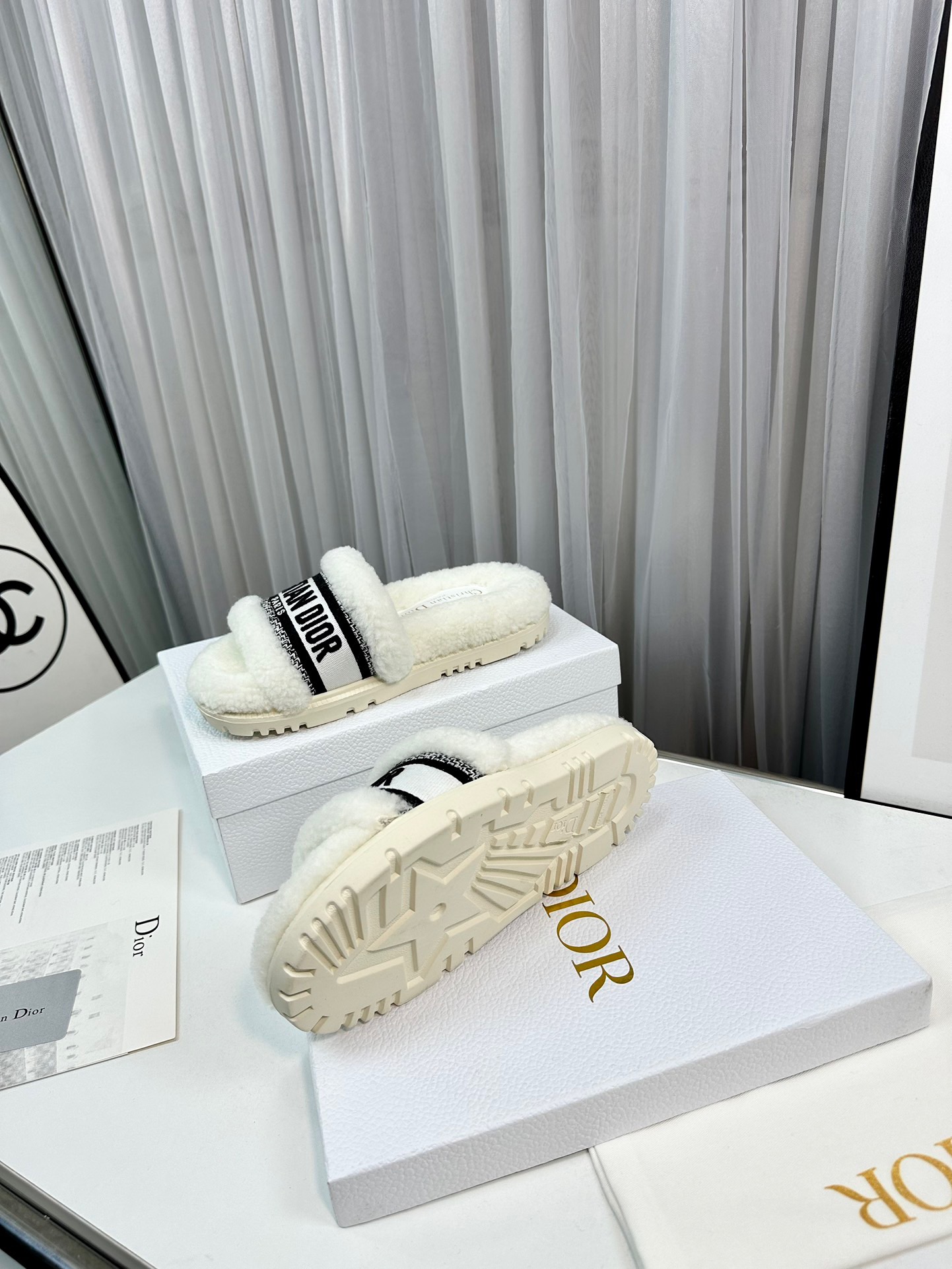 DIOR Fur Slippers