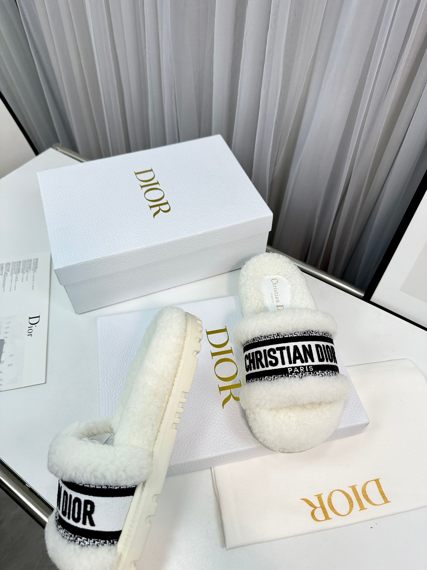 DIOR Fur Slippers