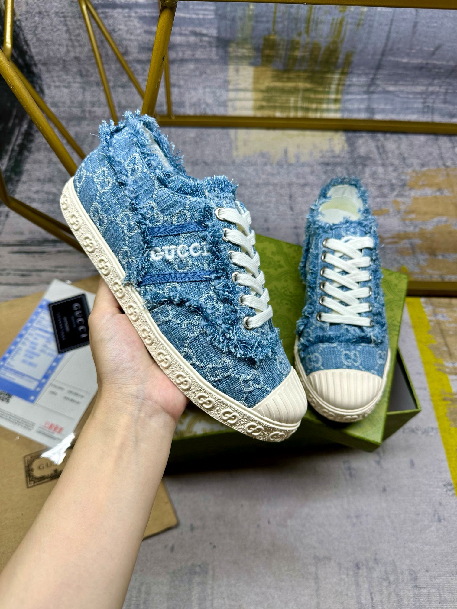 GUCCI Denim Sneakers