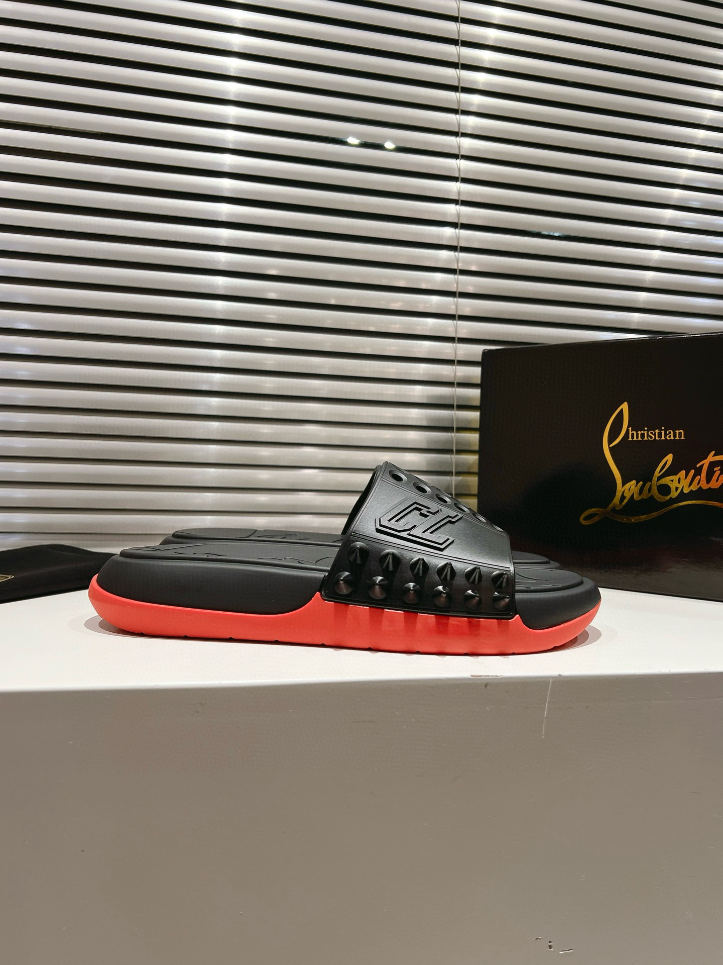 CHRISTIAN LOUBOUTIN Varsity Studded Slippers