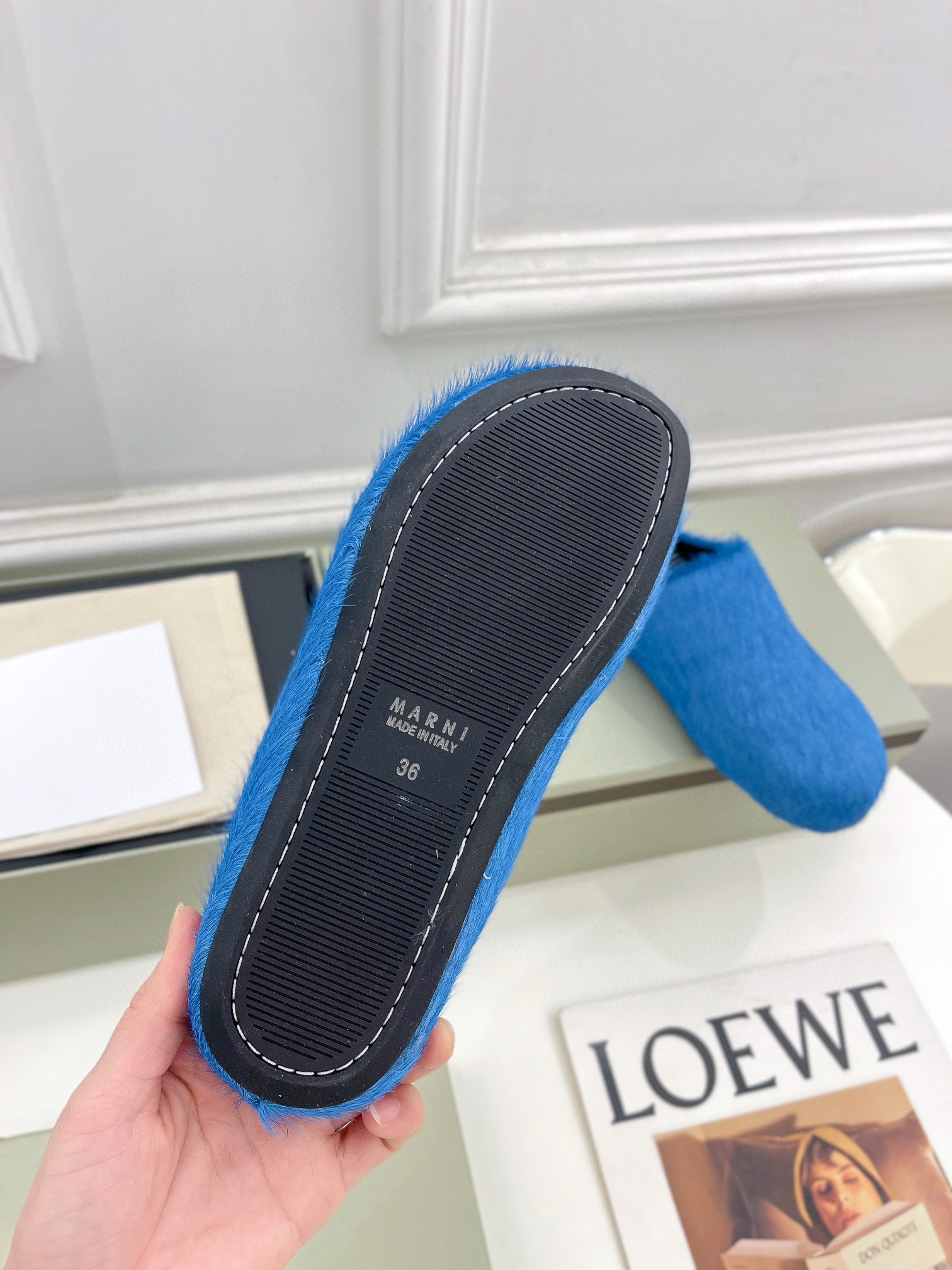 MARNI Horsehair slippers