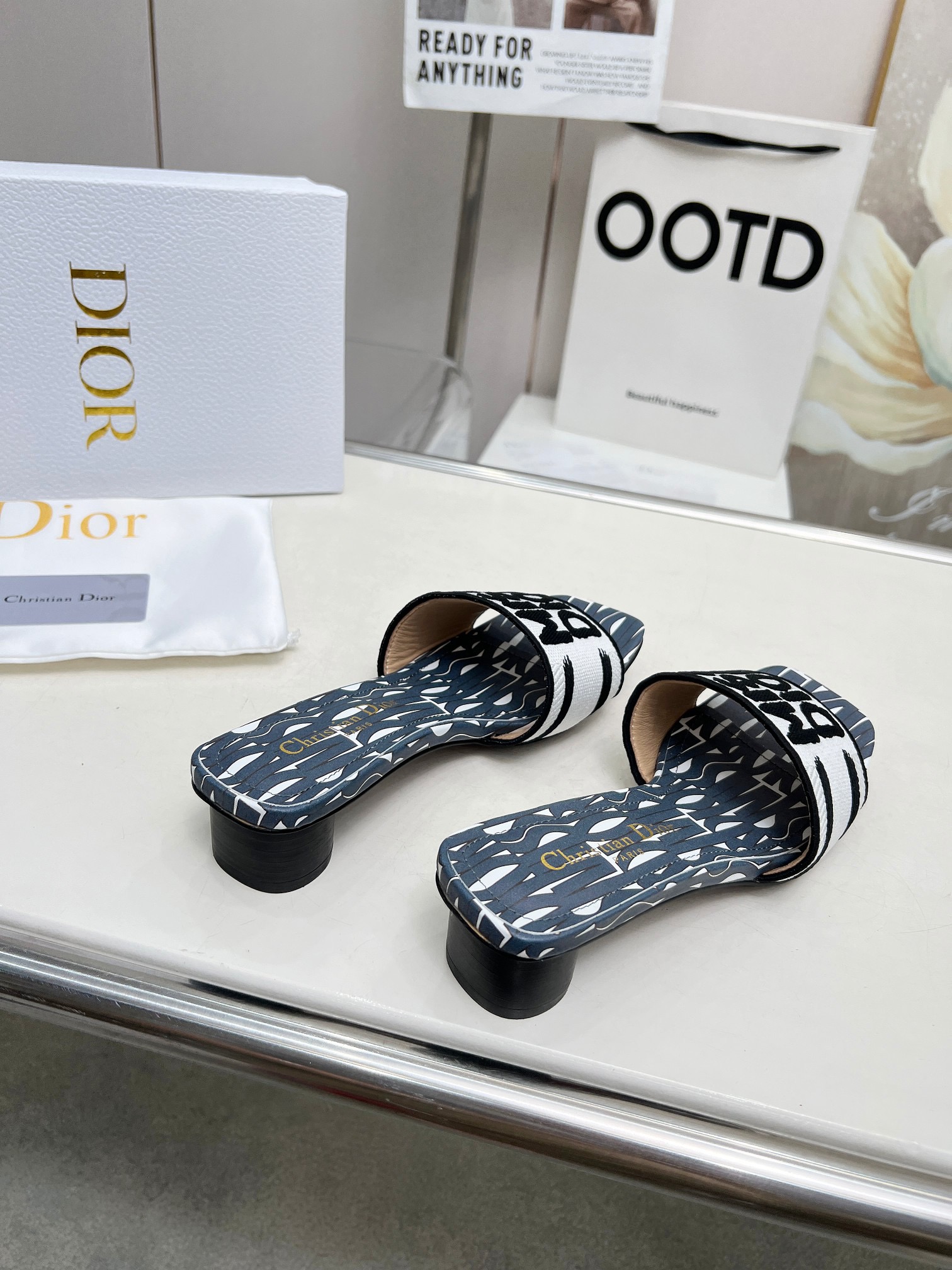 Dway MISS DIOR Slippers（Chunky heel）