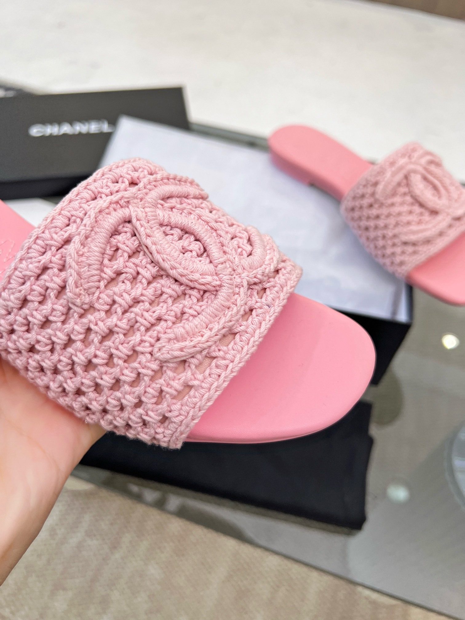 CHANEL Hand-knitted slippers