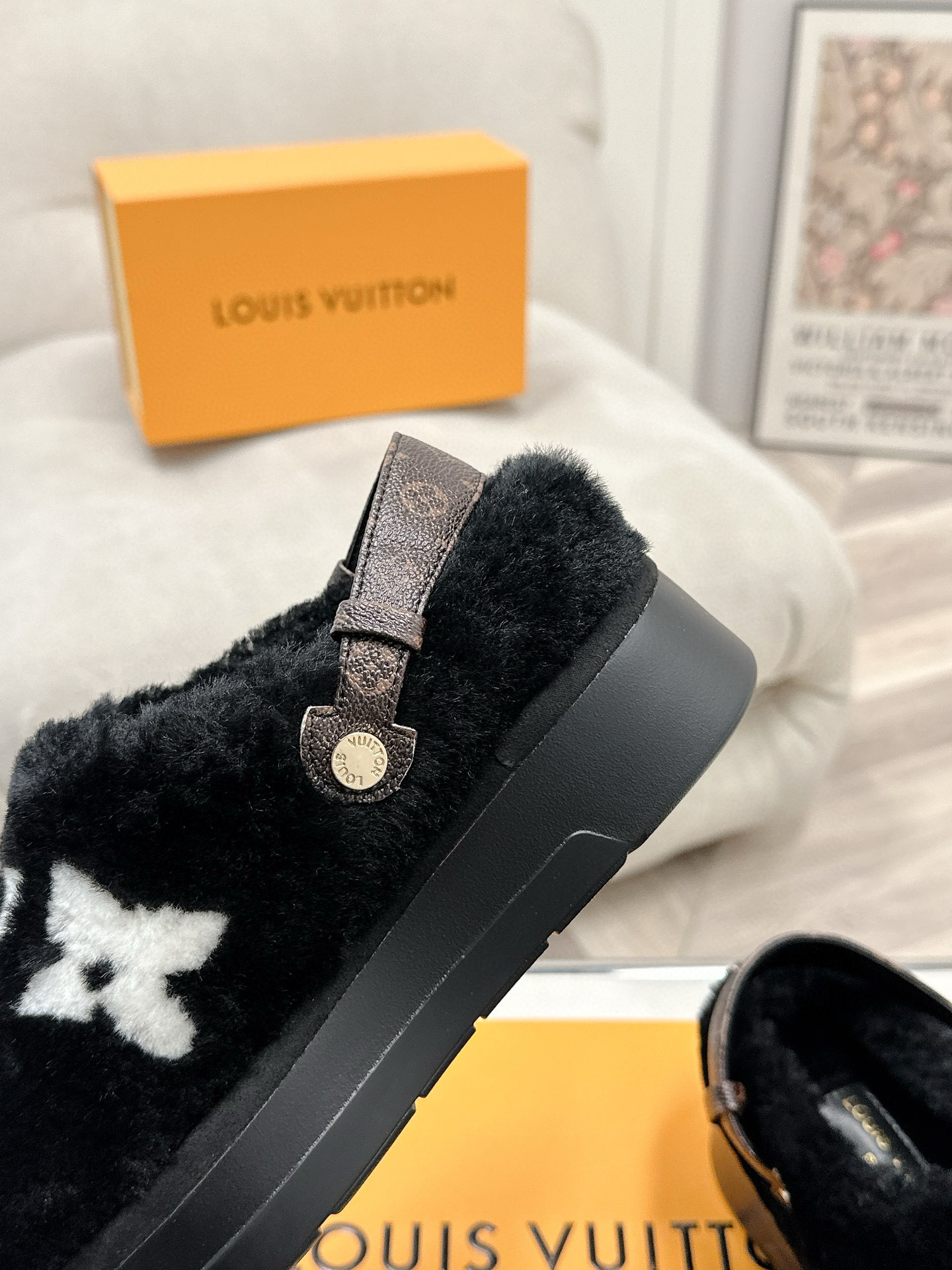 LV Furry sandals