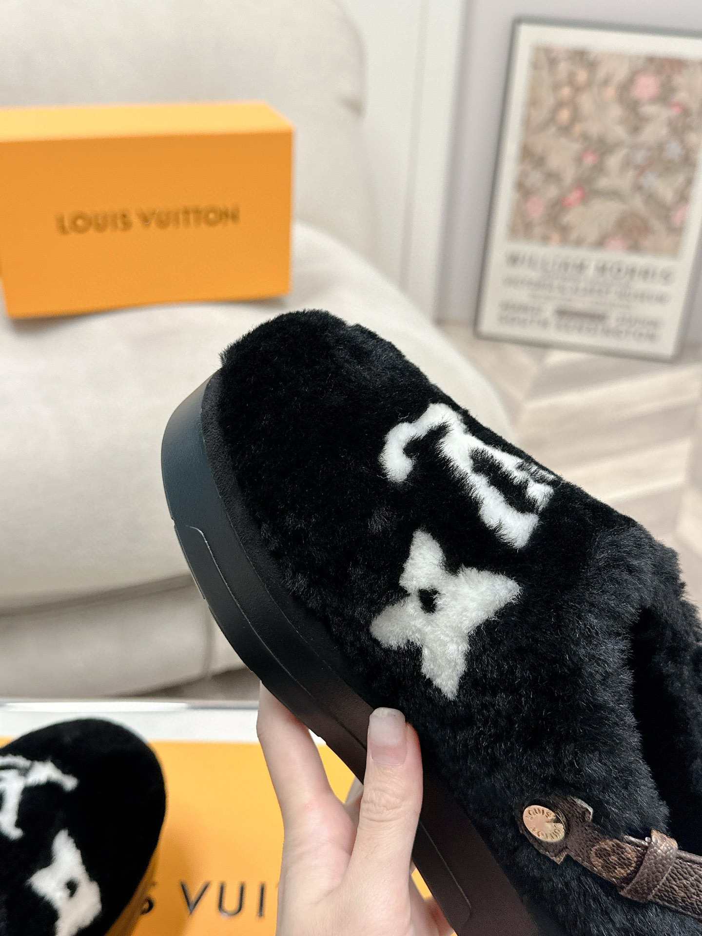 LV Furry sandals
